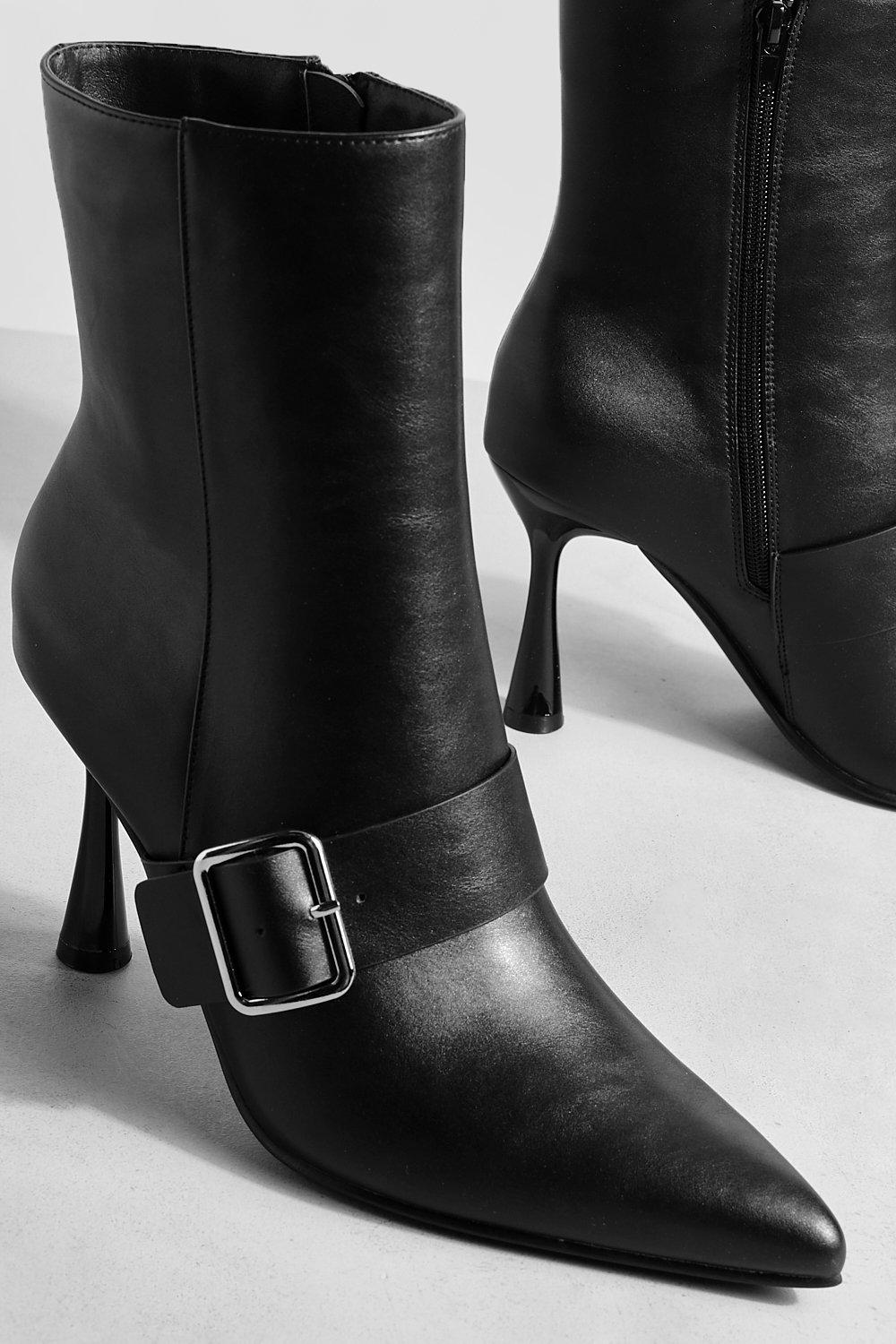 Zara black hotsell buckle boots