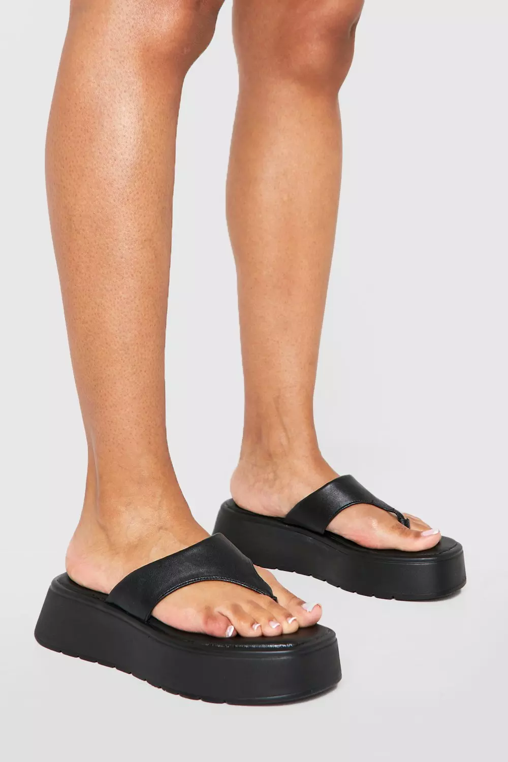Black Chunky Platform Flip Flops alternative image