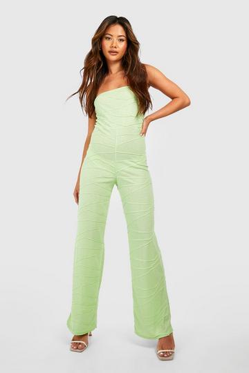 Bandeau Seam Detail Wide Leg Jumpsuit lime