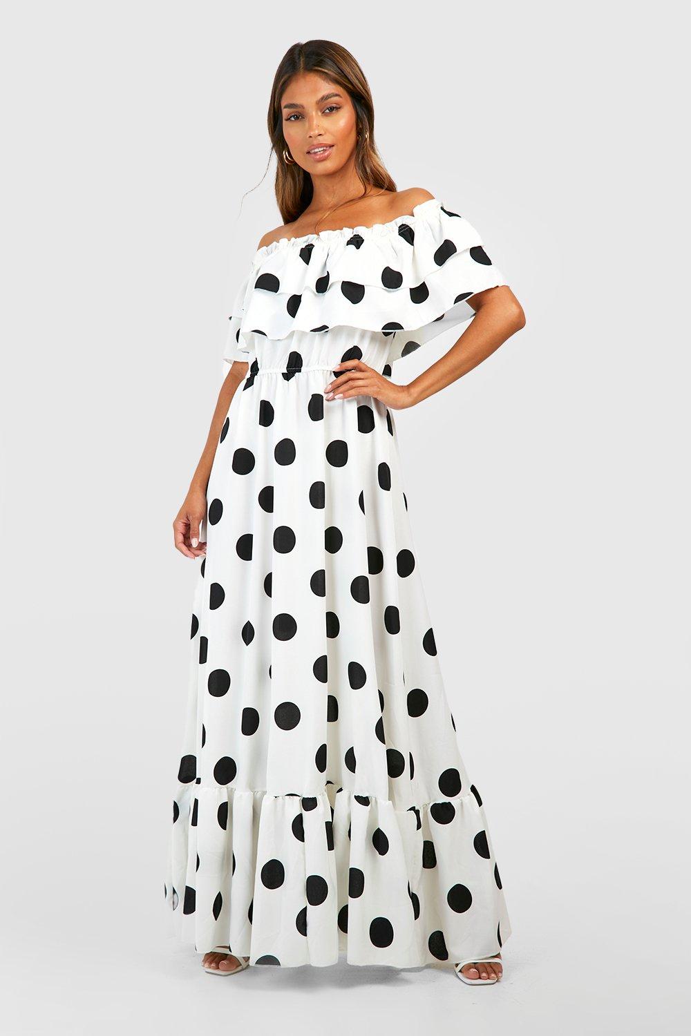 Ivory polka dot dress best sale