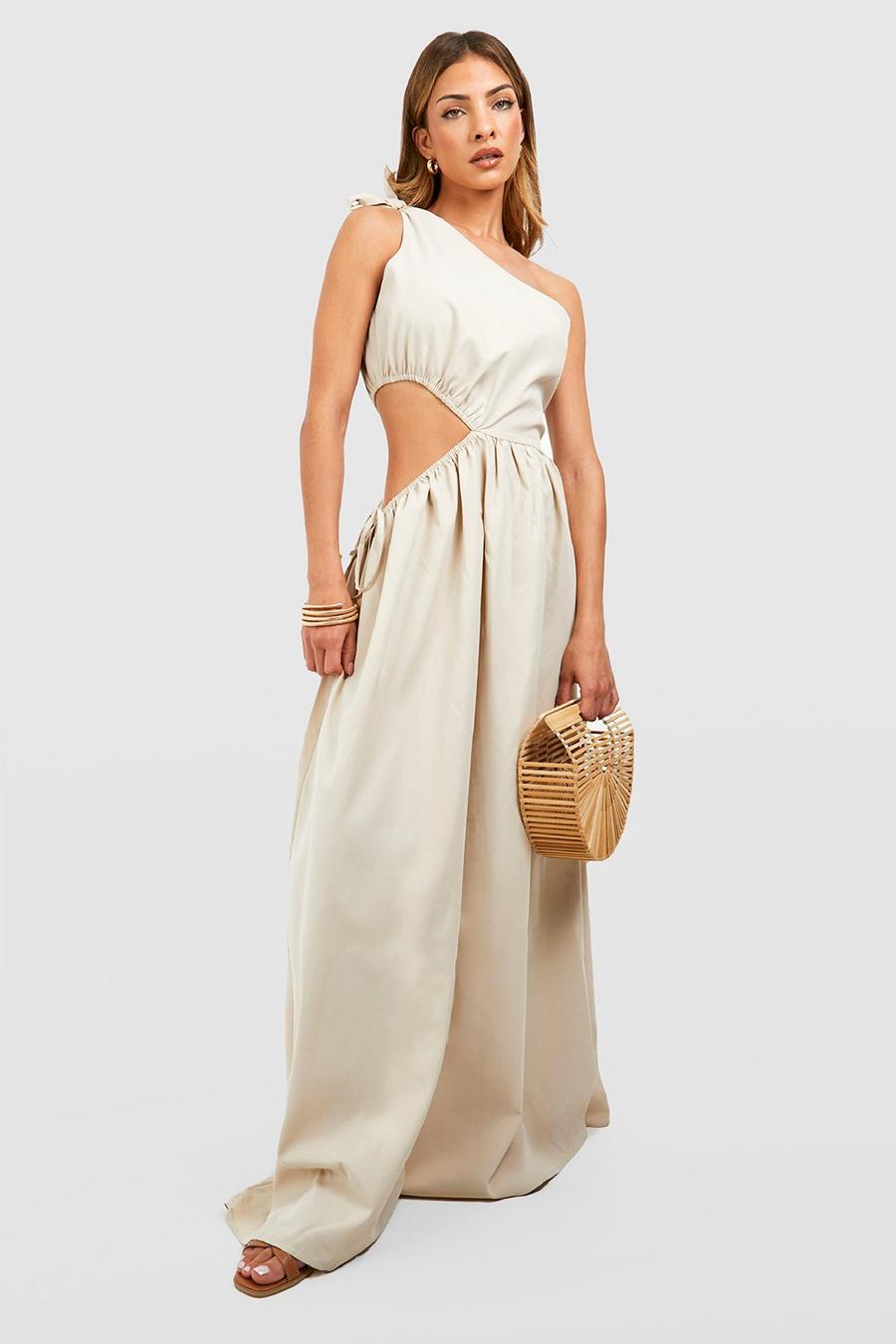 Stone One Shoulder Cut Out Maxi Dress image number 1