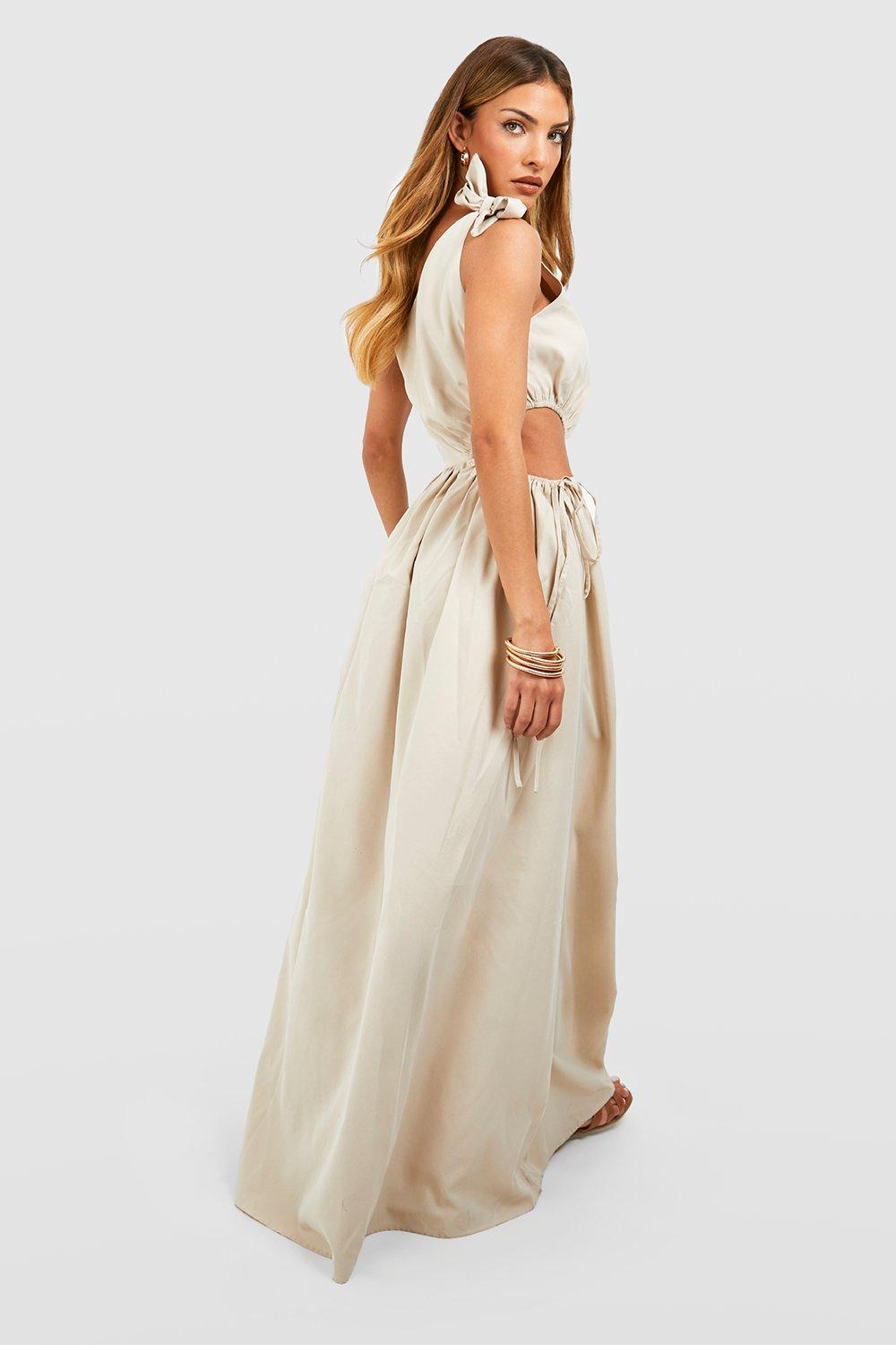 One piece dress shoulder cut outlet