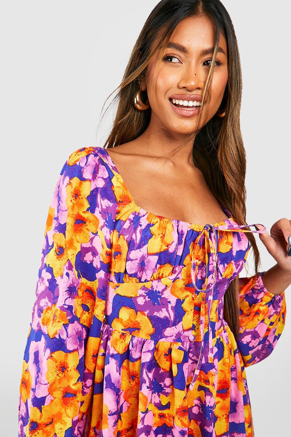 Purple hot sale dress boohoo