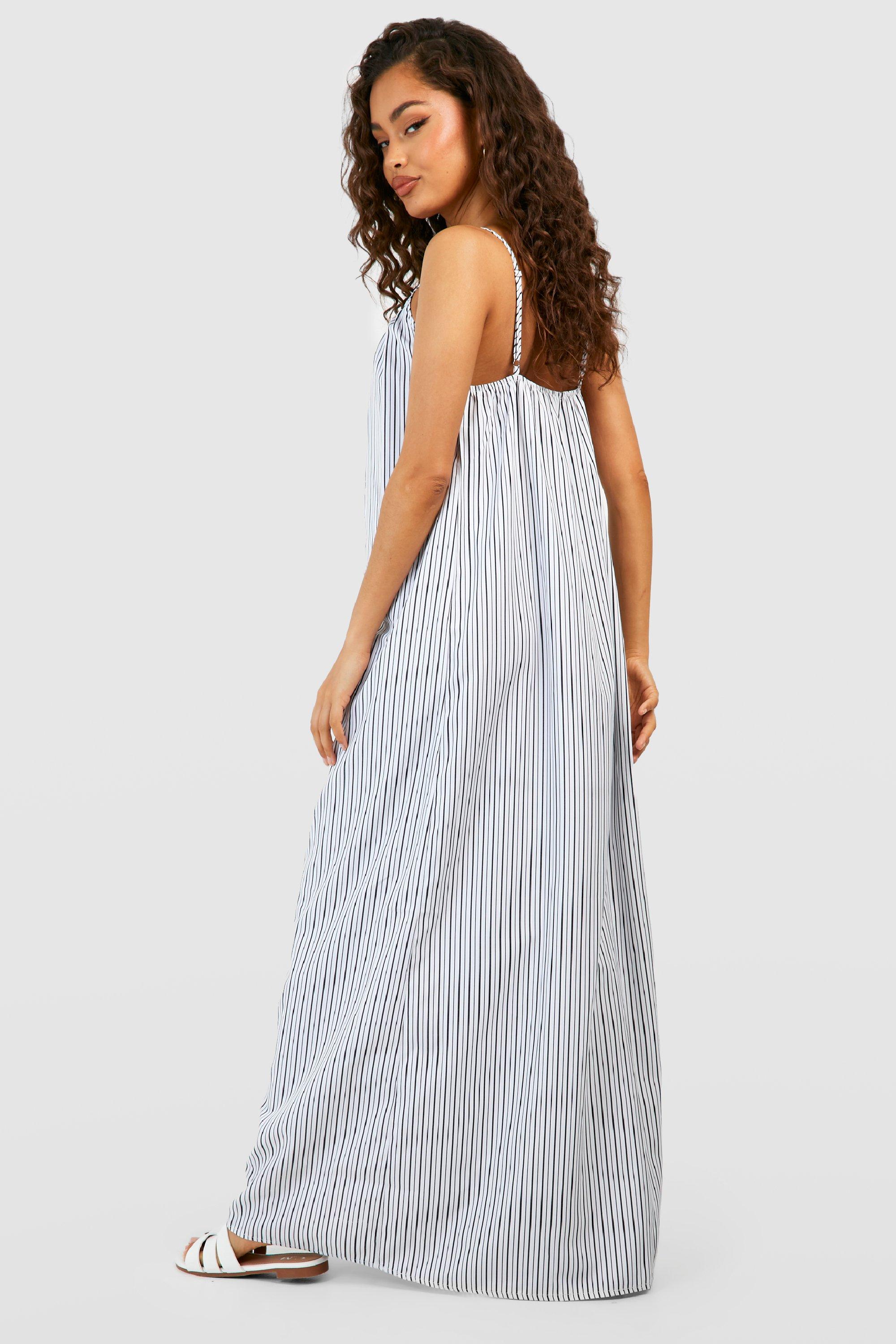 Striped cotton maxi store dress