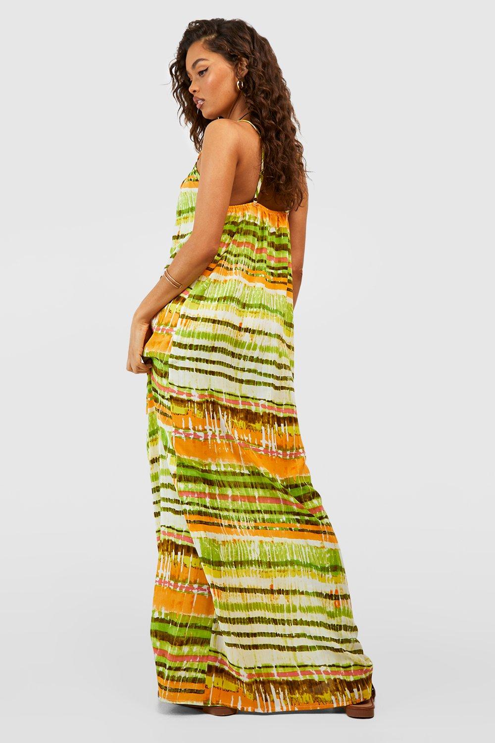 Multi stripe maxi outlet dress