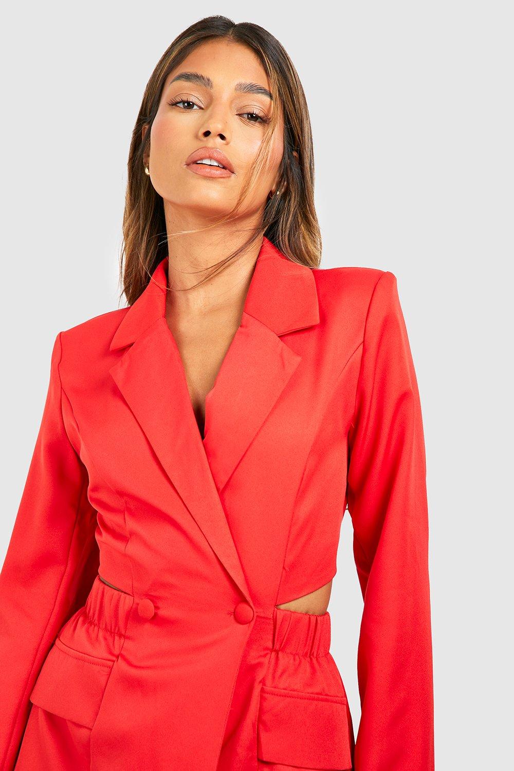 Boohoo red hotsell blazer dress