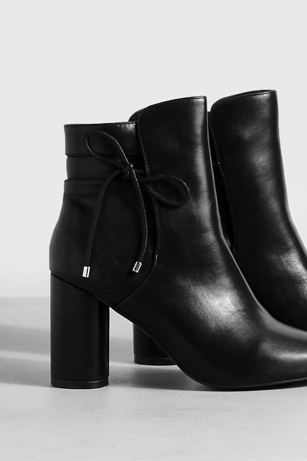 Black bow ankle outlet boots