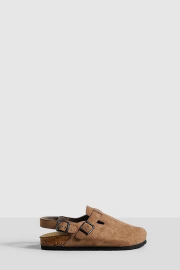 Tan Brown Slingback Clogs