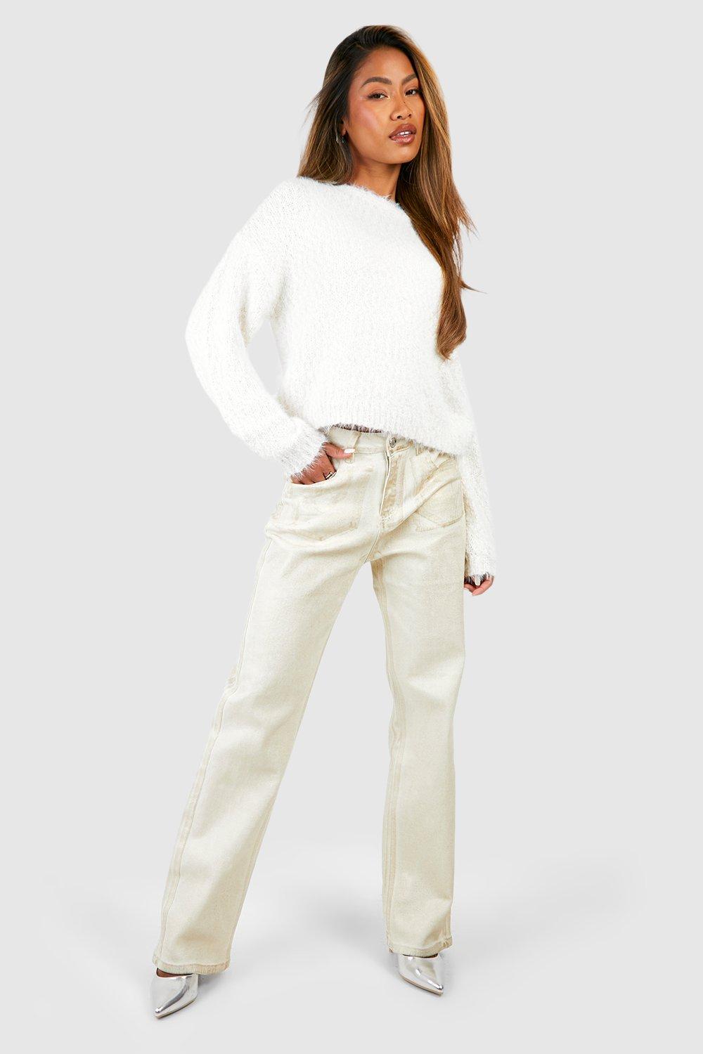 Boohoo white jumper hotsell