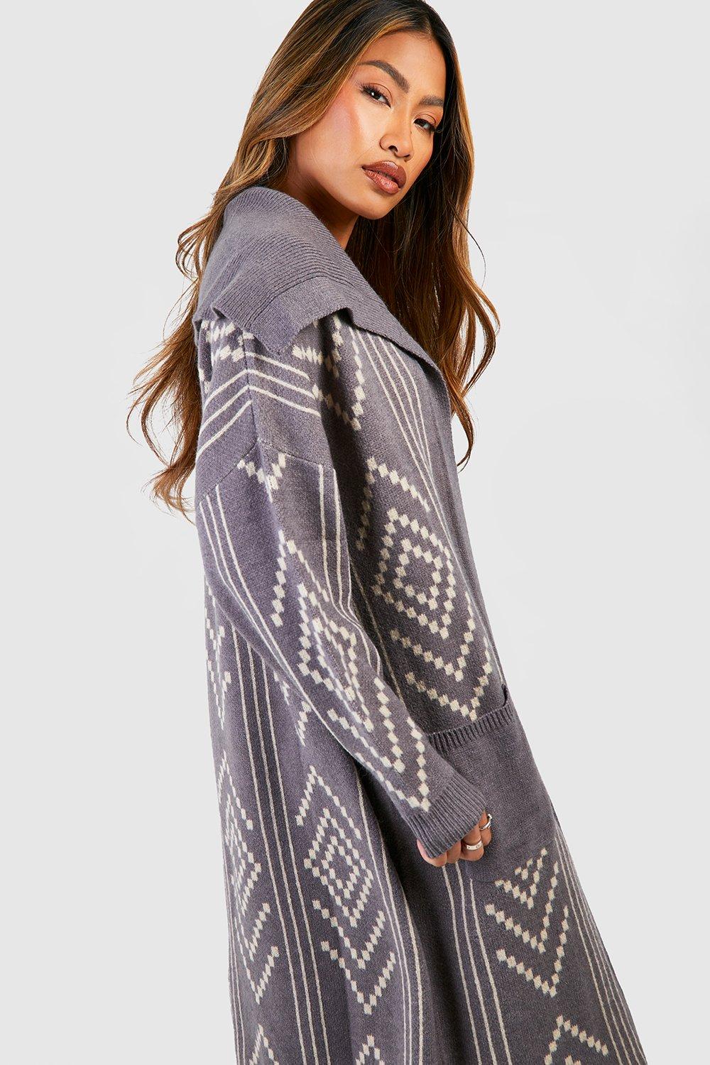 Women's aztec print sweater on sale cardigan