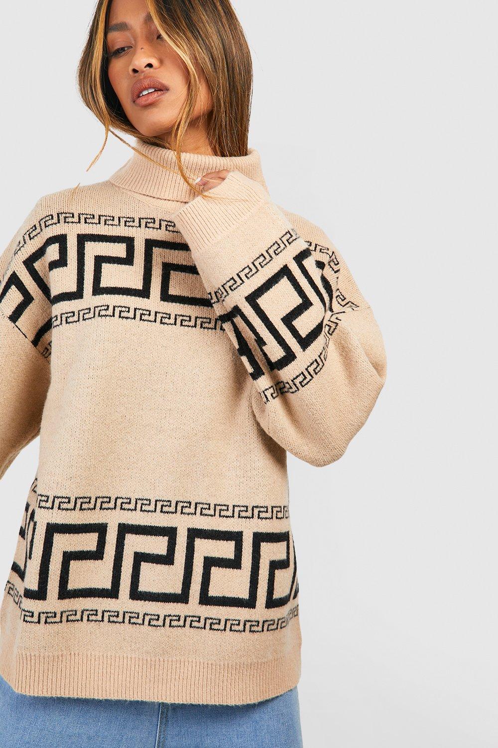 Fendi logo outlet roll neck jumper