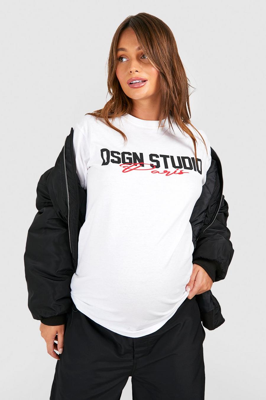 Umstandsmode T-Shirt mit Dsgn Studio Paris Print, White