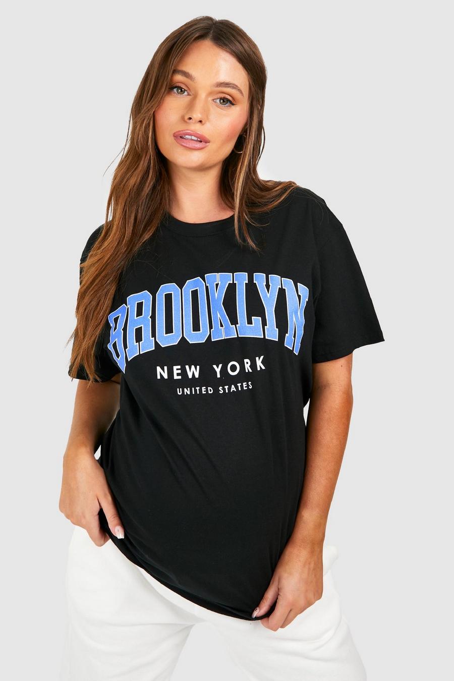 Umstandsmode T-Shirt mit Brooklyn-Print, Black noir