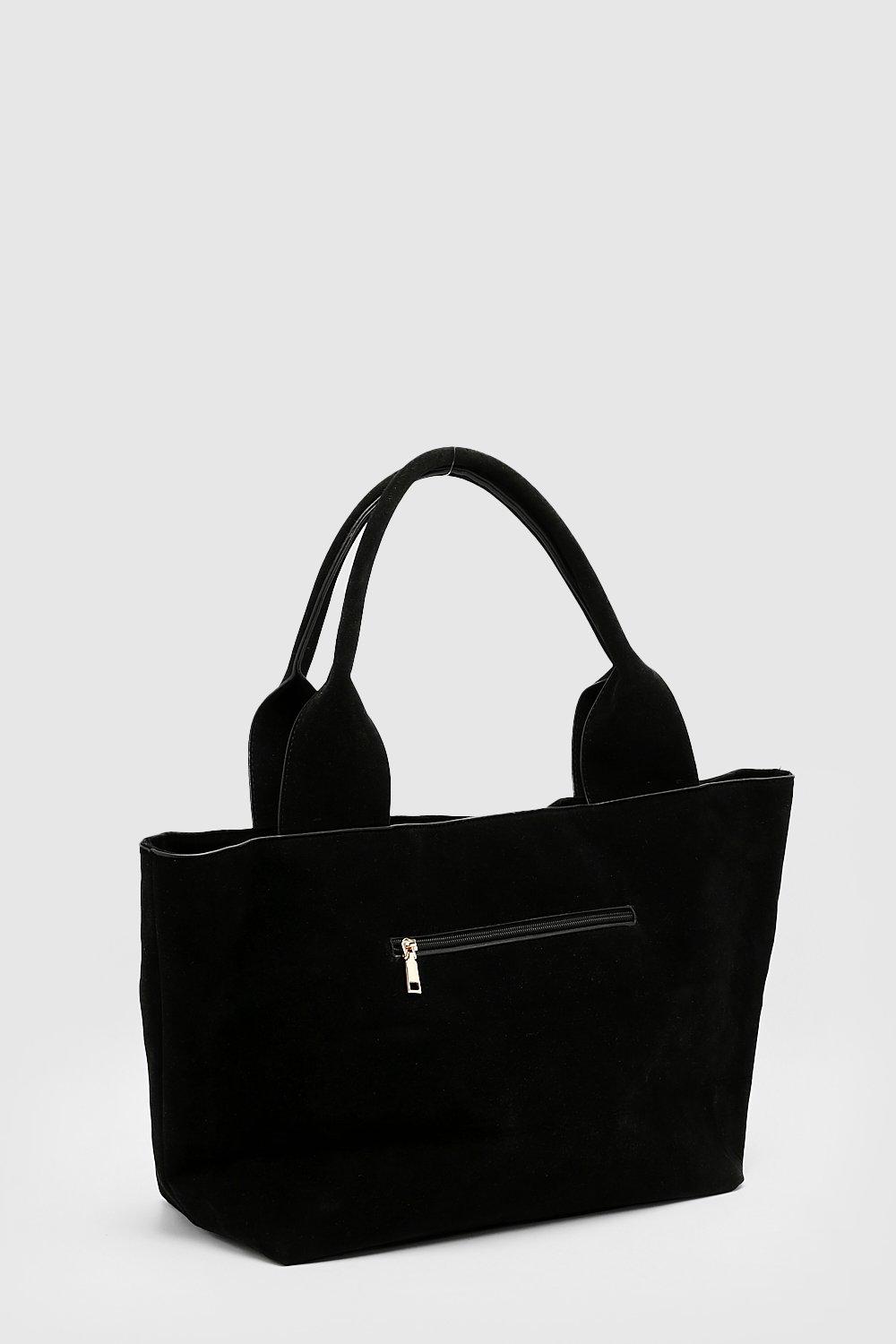 Black tote bag discount boohoo