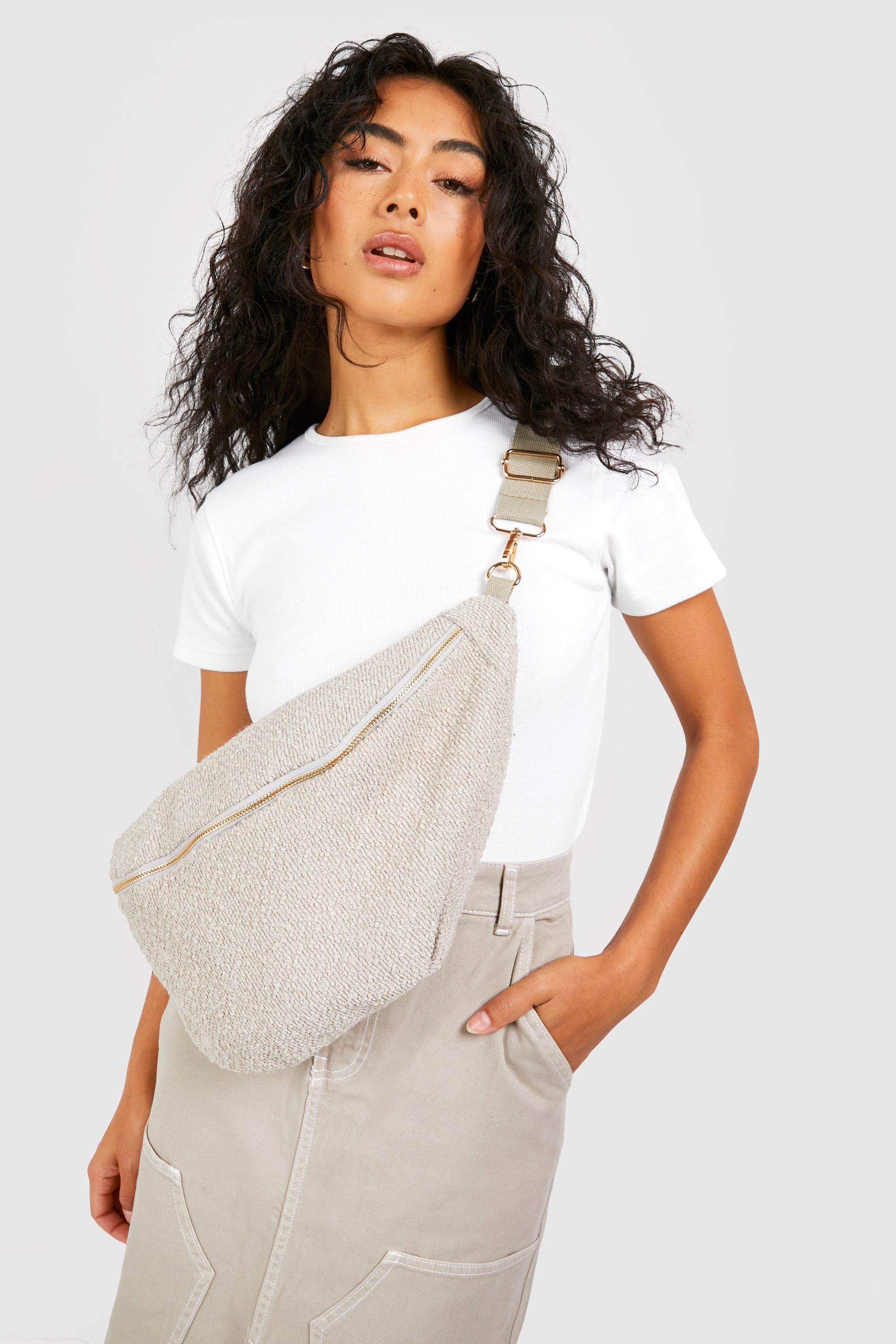 Textured Fabric Oversized Bum Bag Boohoo UK