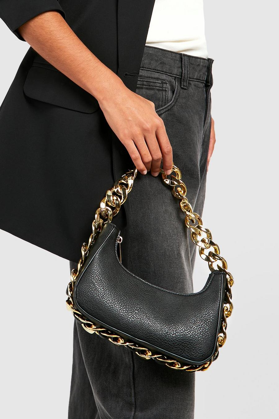 Black Chunky Chain Handle Grab Bag
