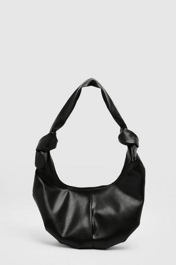 Slouchy Knot Handle Shoulder Bag black