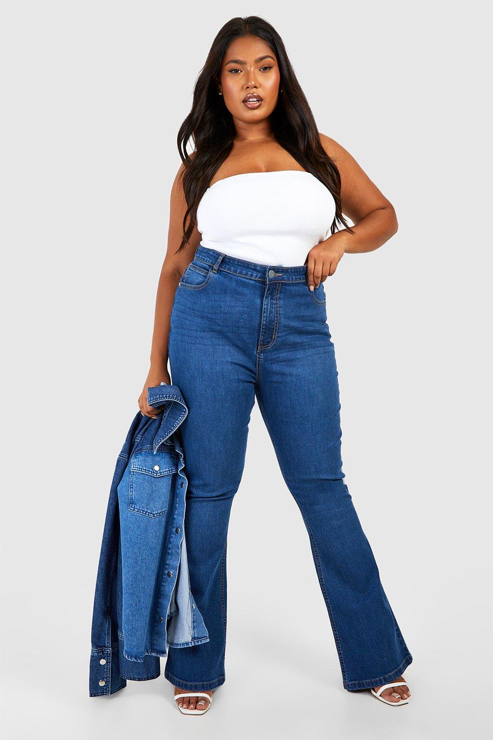 Plus Bum Shaper Wide Leg Jeans