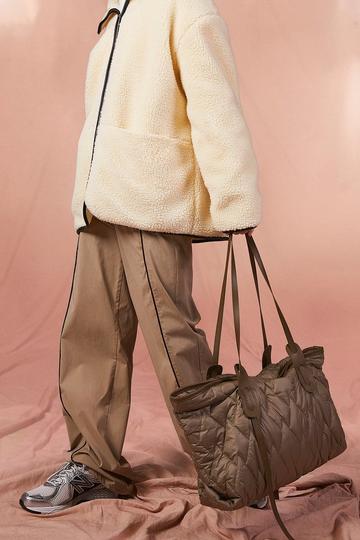 Nylon Oversized Quilt Bag khaki