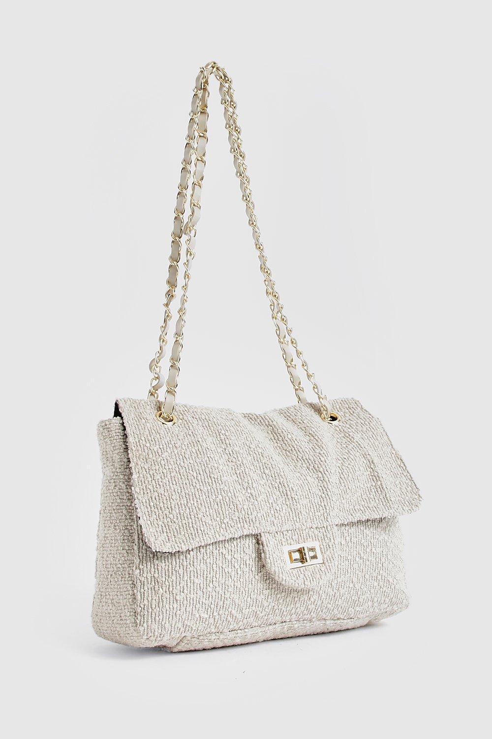 boohoo Braid Handle Structured Cross Body Bag - White - One Size