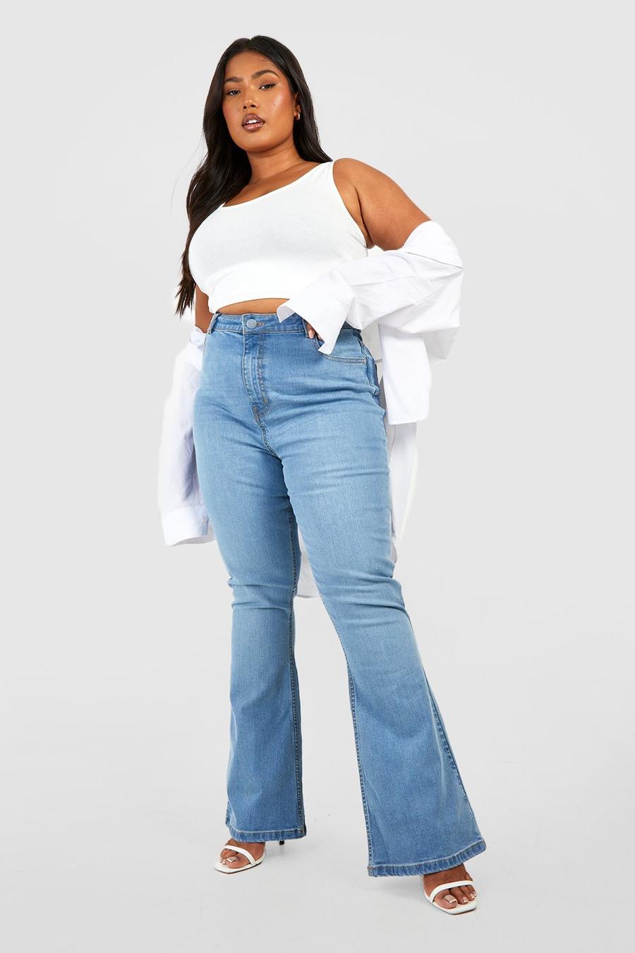 Jeans a zampa Plus Size in Stretch modellanti sul retro image number 1