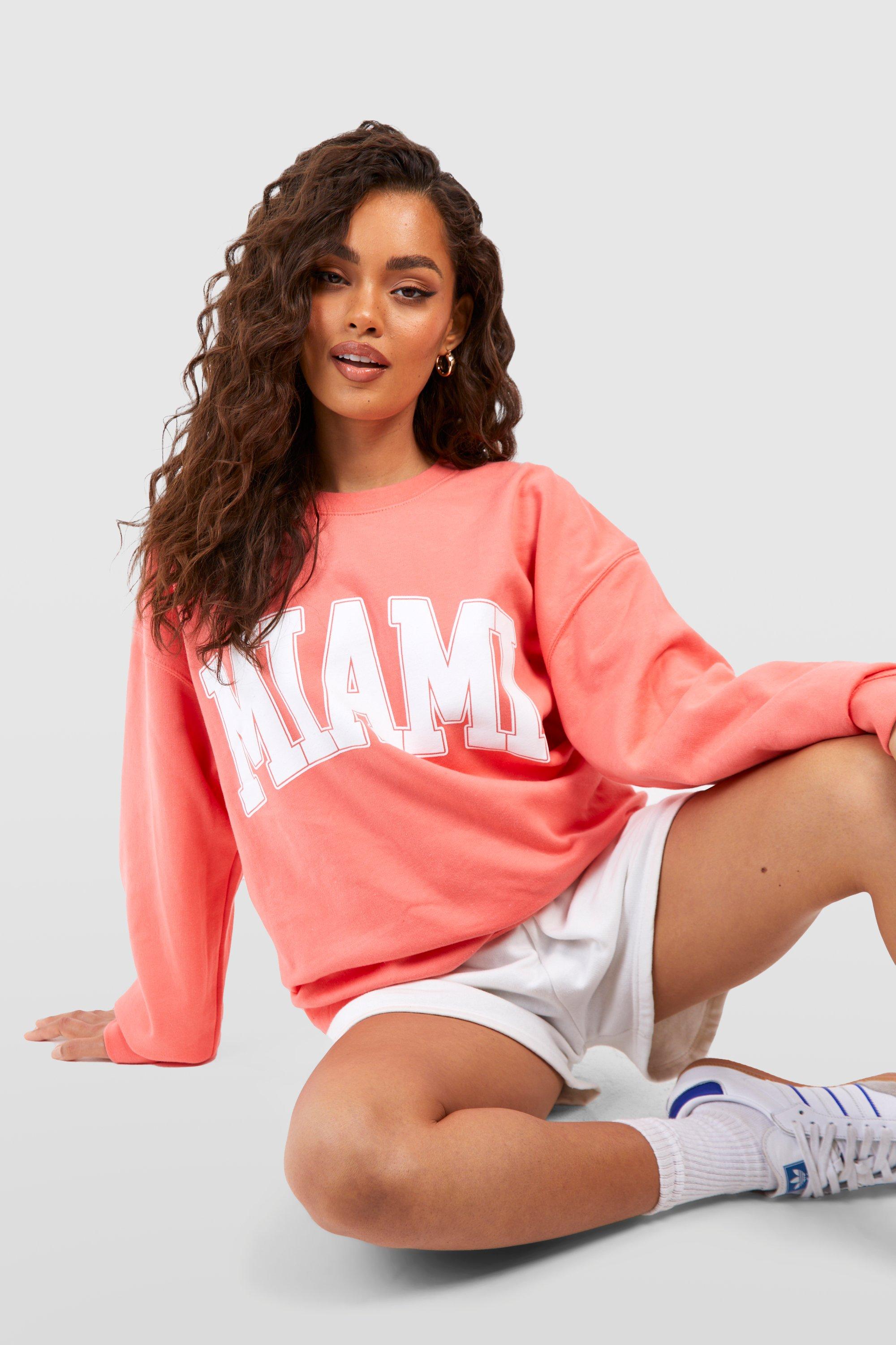 Coral best sale pink sweatshirt