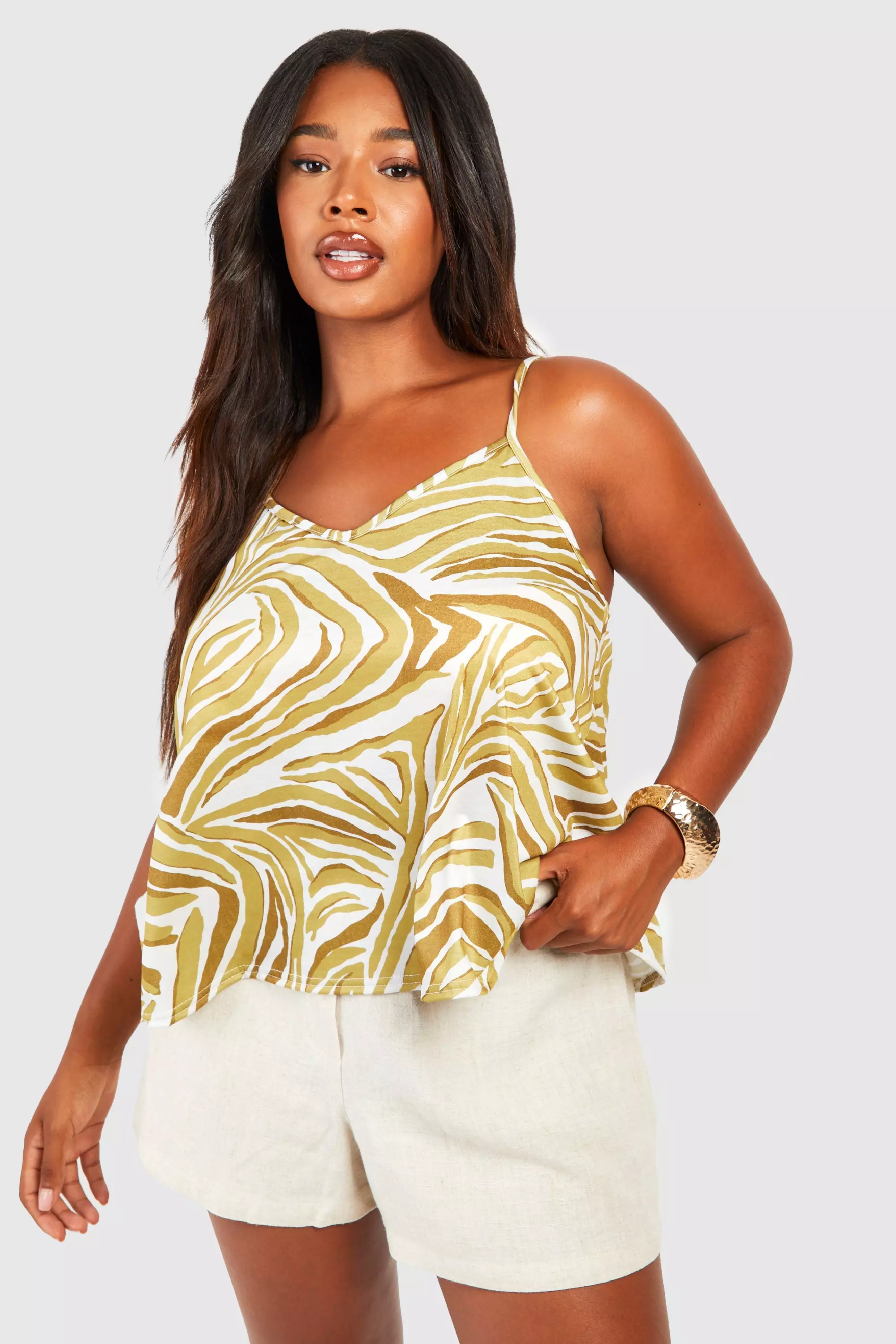 Multi Plus Zebra Printed Cami Top  alternative image
