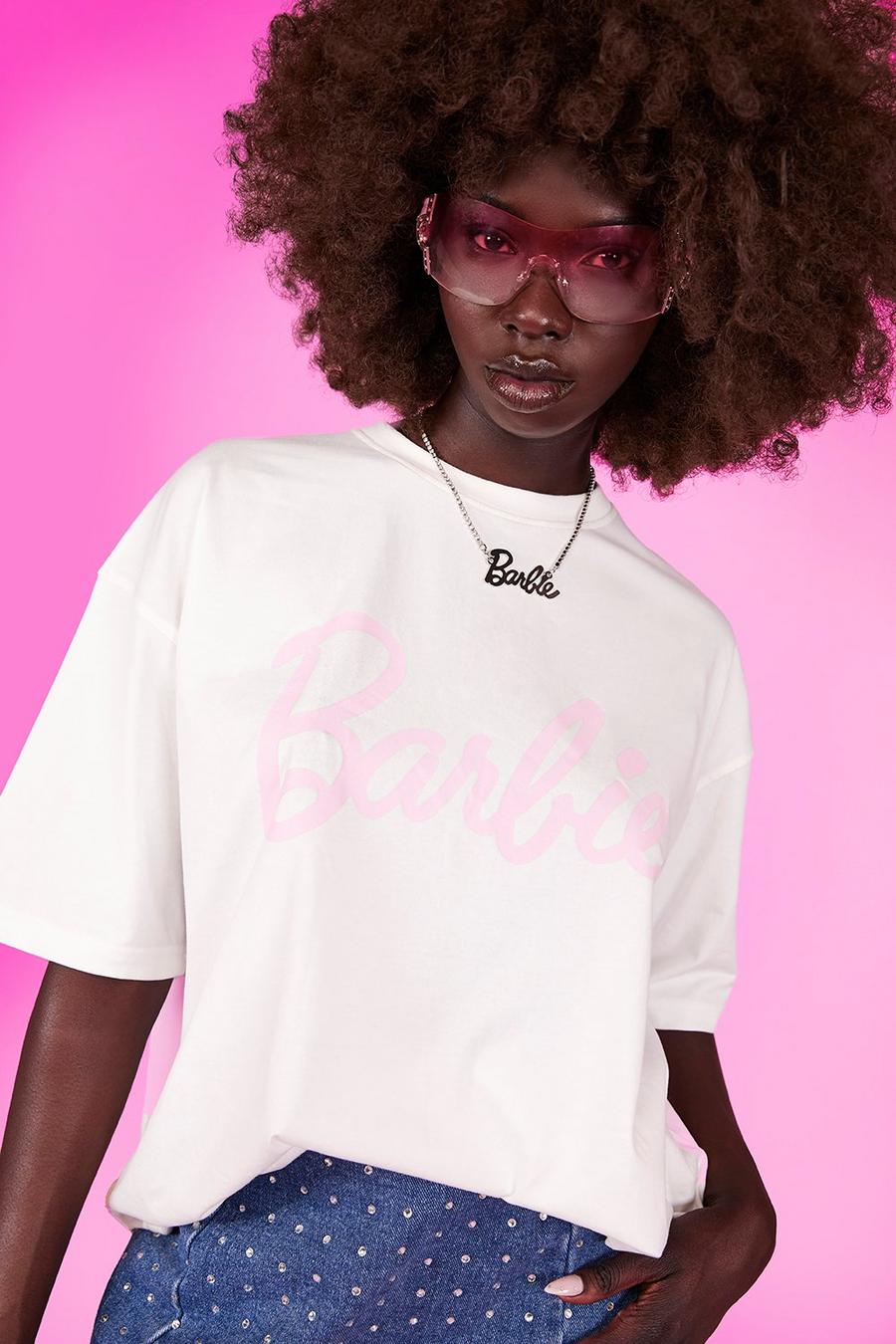 Barbie - T-shirt oversize imprimé  , White blanc
