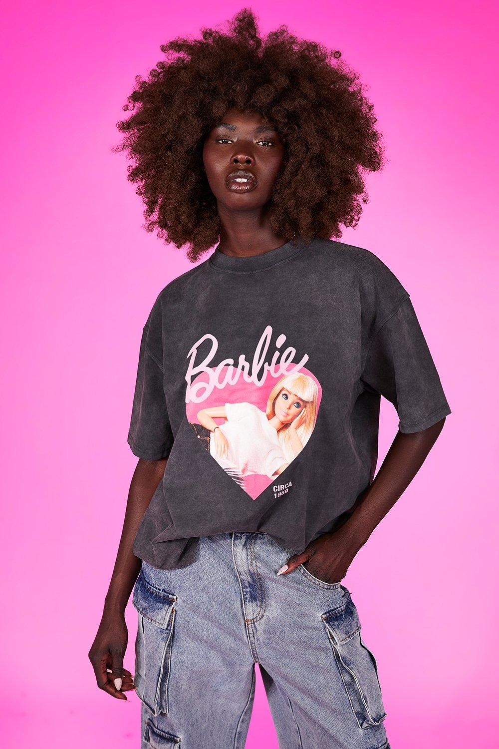 Barbie Heart Graphic Printed Oversized T-shirt