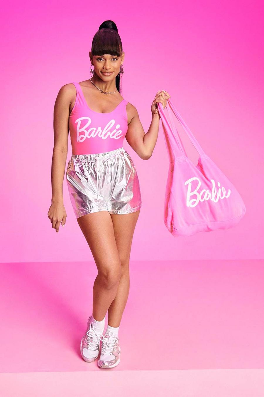 Neon-pink Barbie Printed Tote Bag