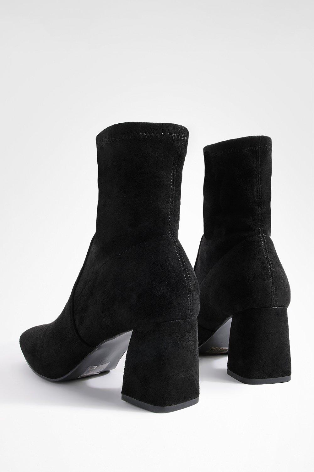 Black 2 hotsell inch heel boots