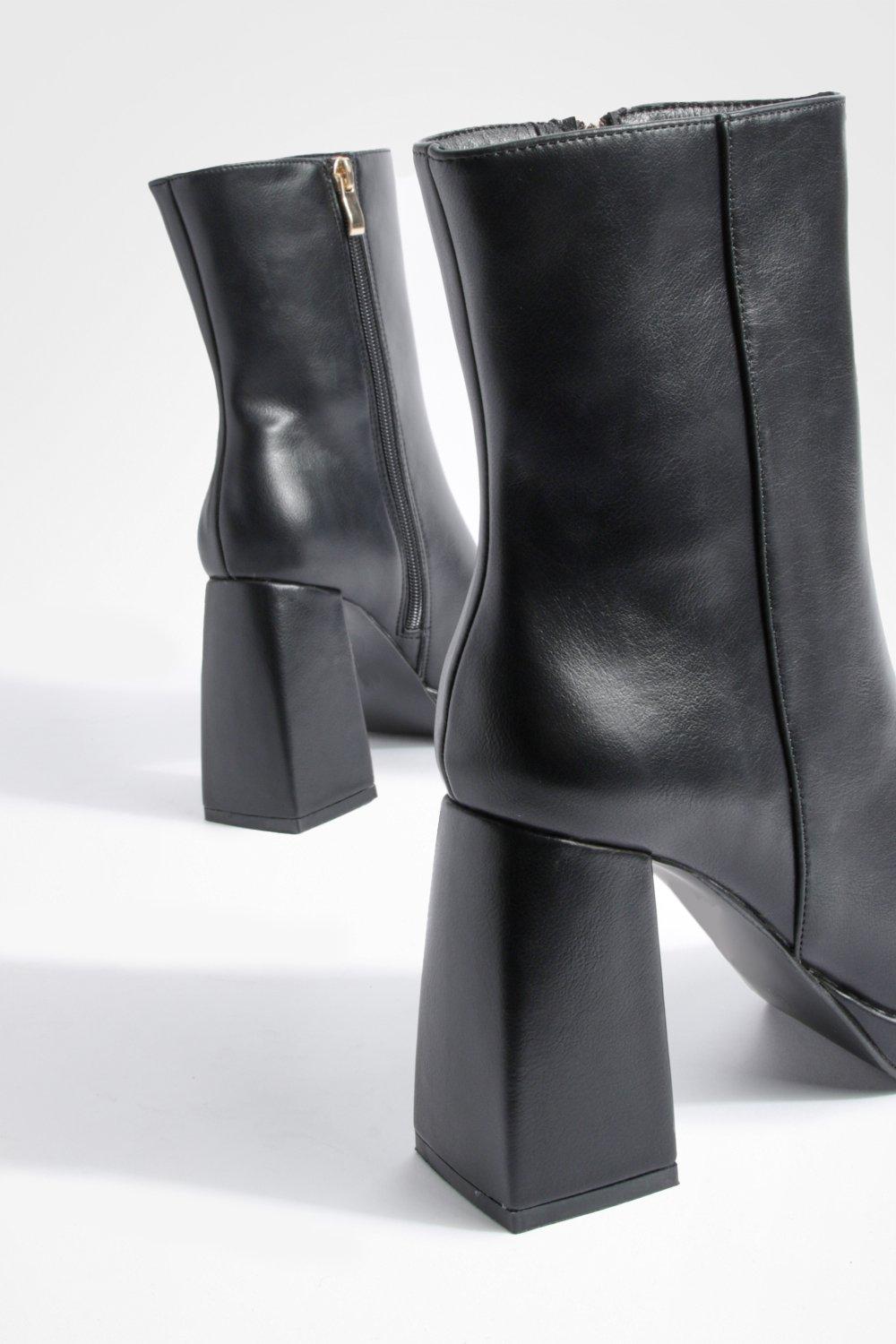 Wide width shop platform boots