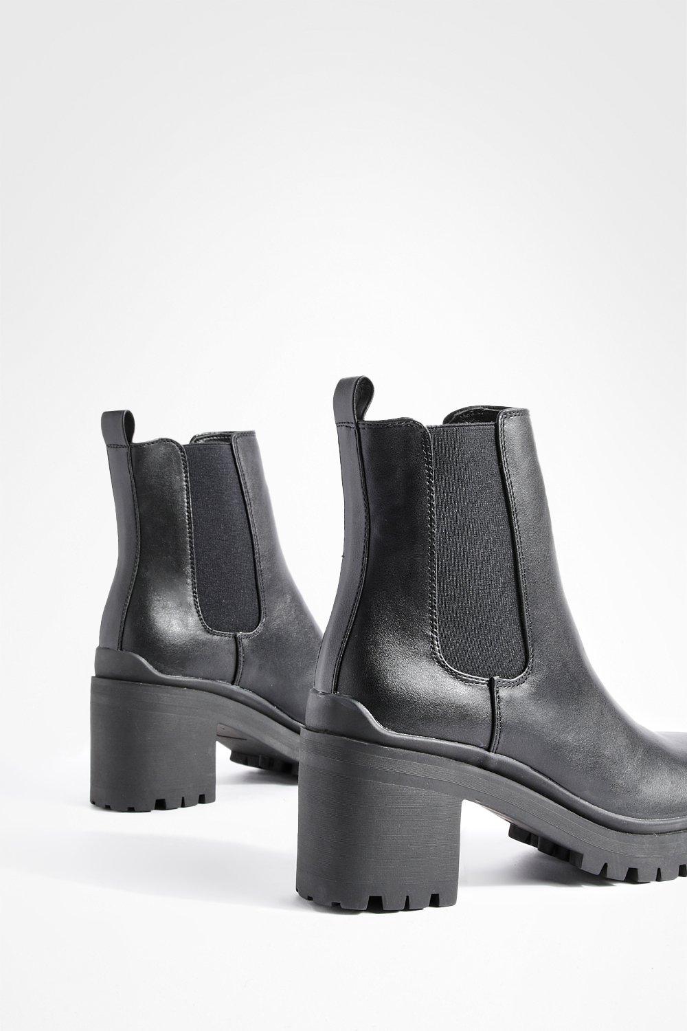 Boohoo chunky 2025 heel chelsea boot