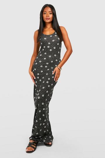 Bloemenprint Maxi Jurk black