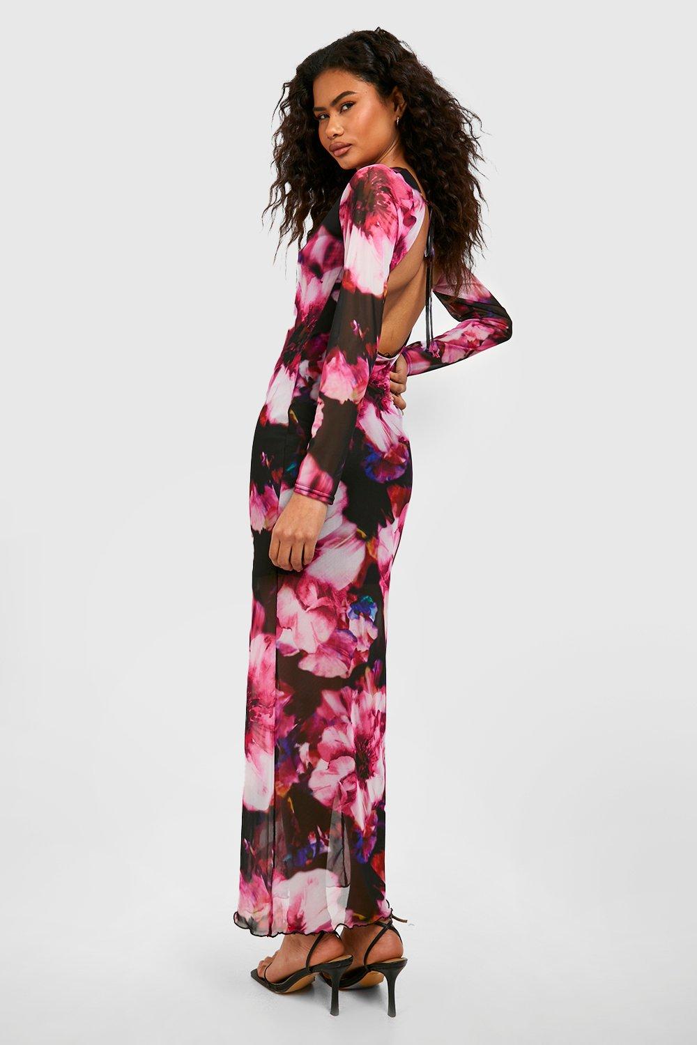 Floral mesh outlet gown