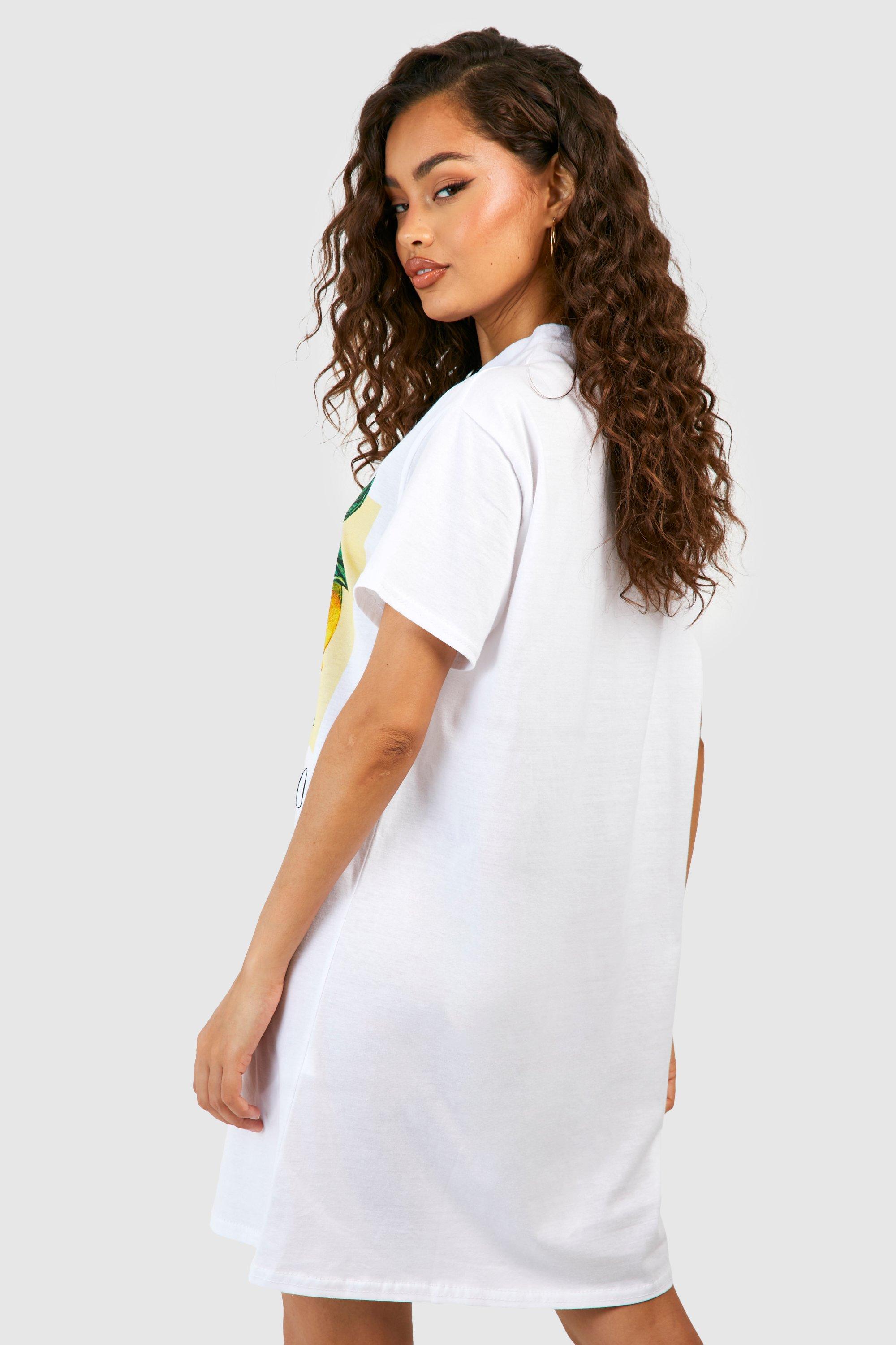 Boohoo white t outlet shirt dress