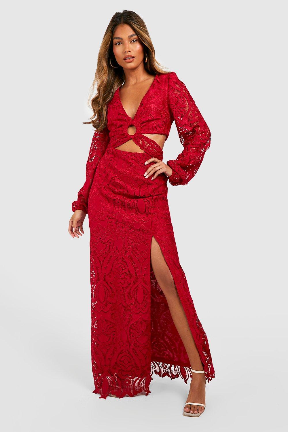 Boohoo lace maxi outlet dress