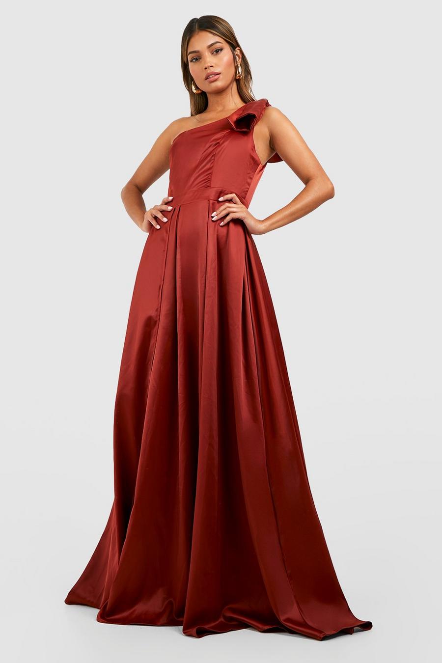 Rose Satin Bow Detail Maxi Dress
