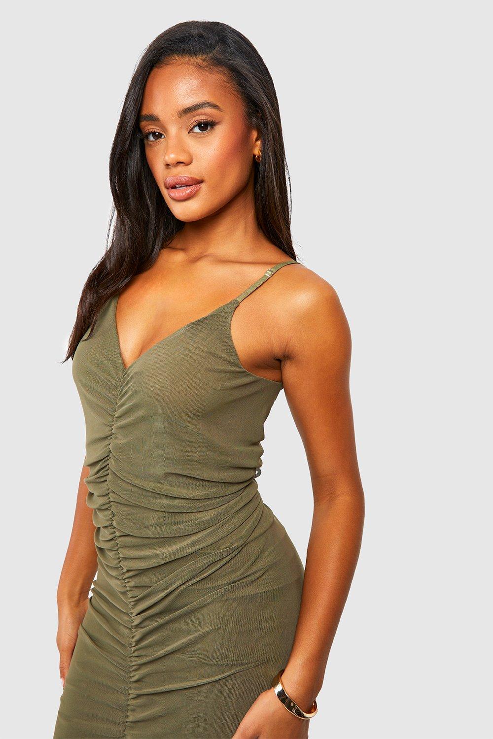 Boohoo hotsell khaki dress