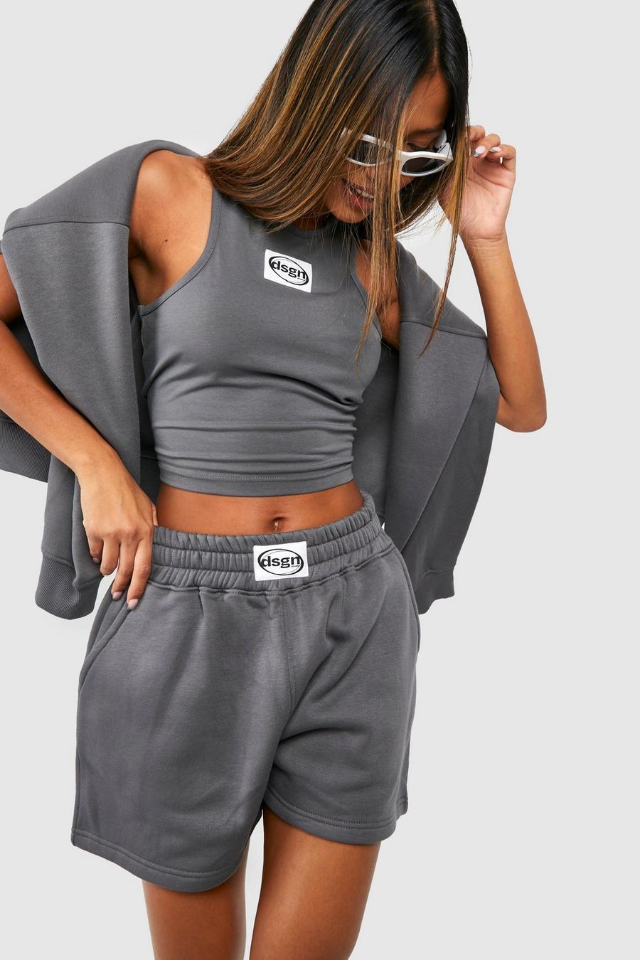 Charcoal Dsgn Studio Crop top och shorts med brottarrygg