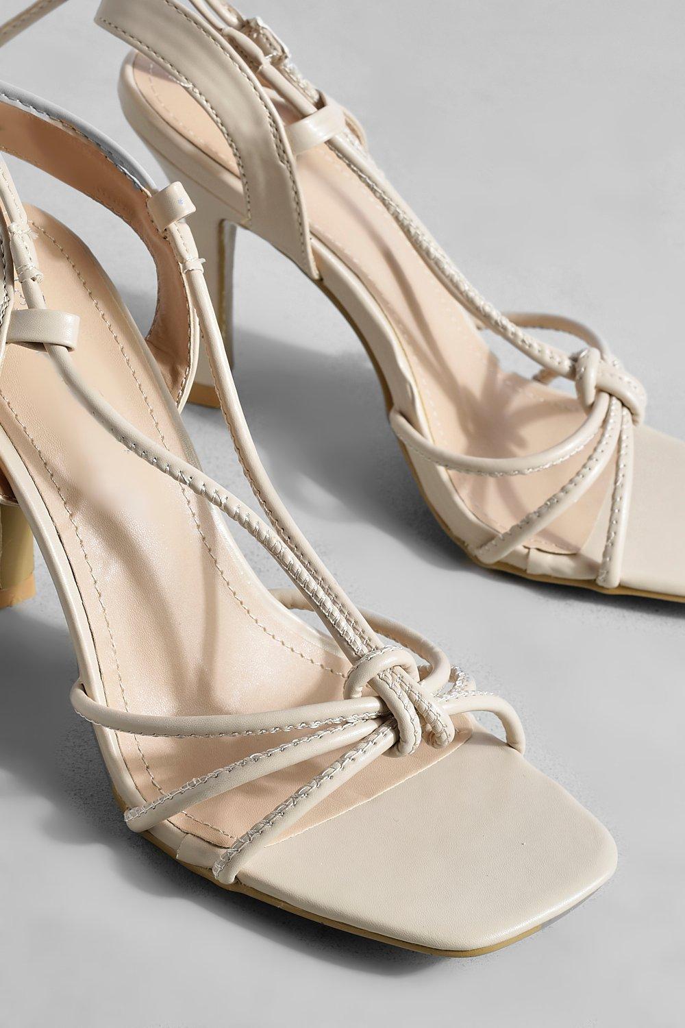 Beige strappy hot sale sandals heels