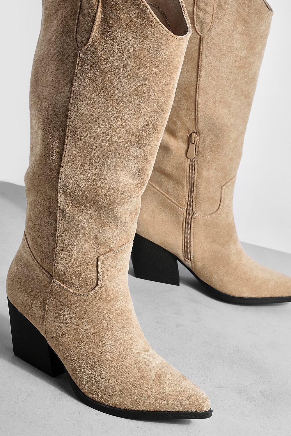 Boohoo tan hot sale boots