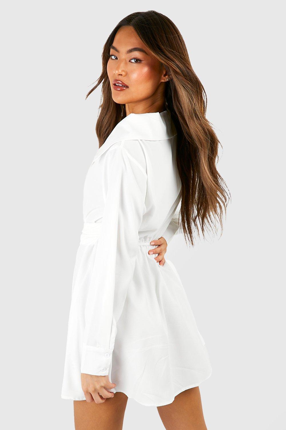 Belted store white shirt