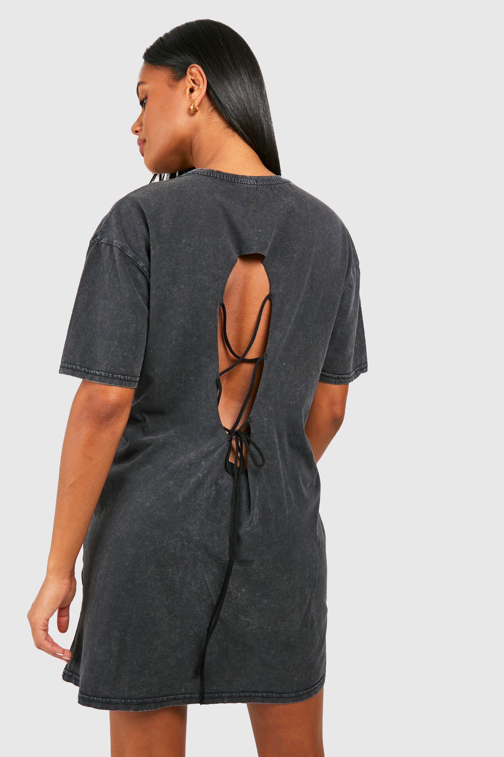 Lace up 2025 t shirt dress