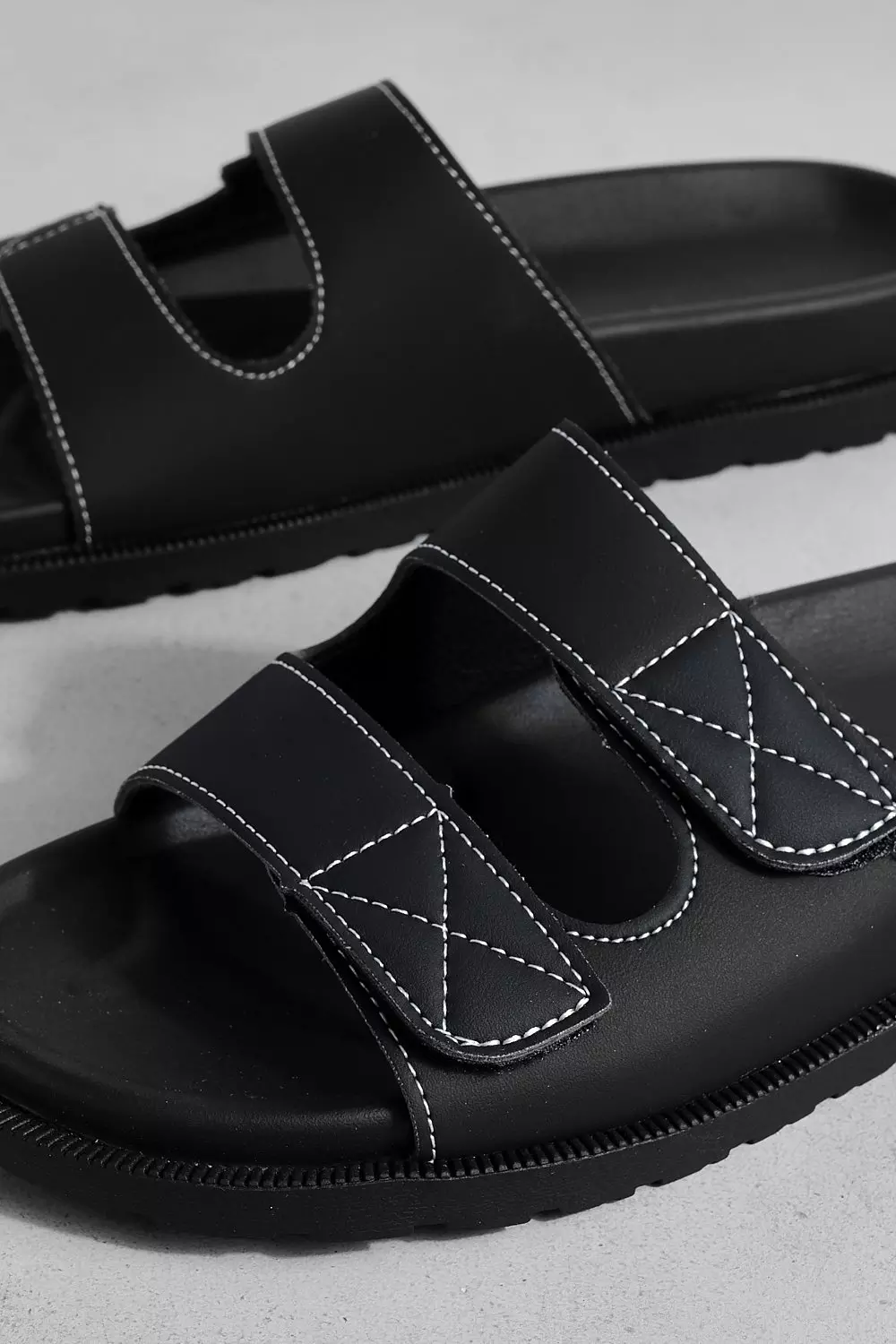 Black Chunky Slider Double Strap Sliders alternative image