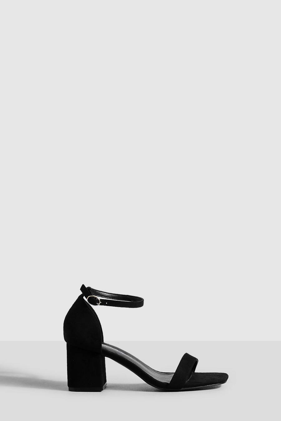 Scarpe effetto nudo con tacco basso a blocco, Black image number 1
