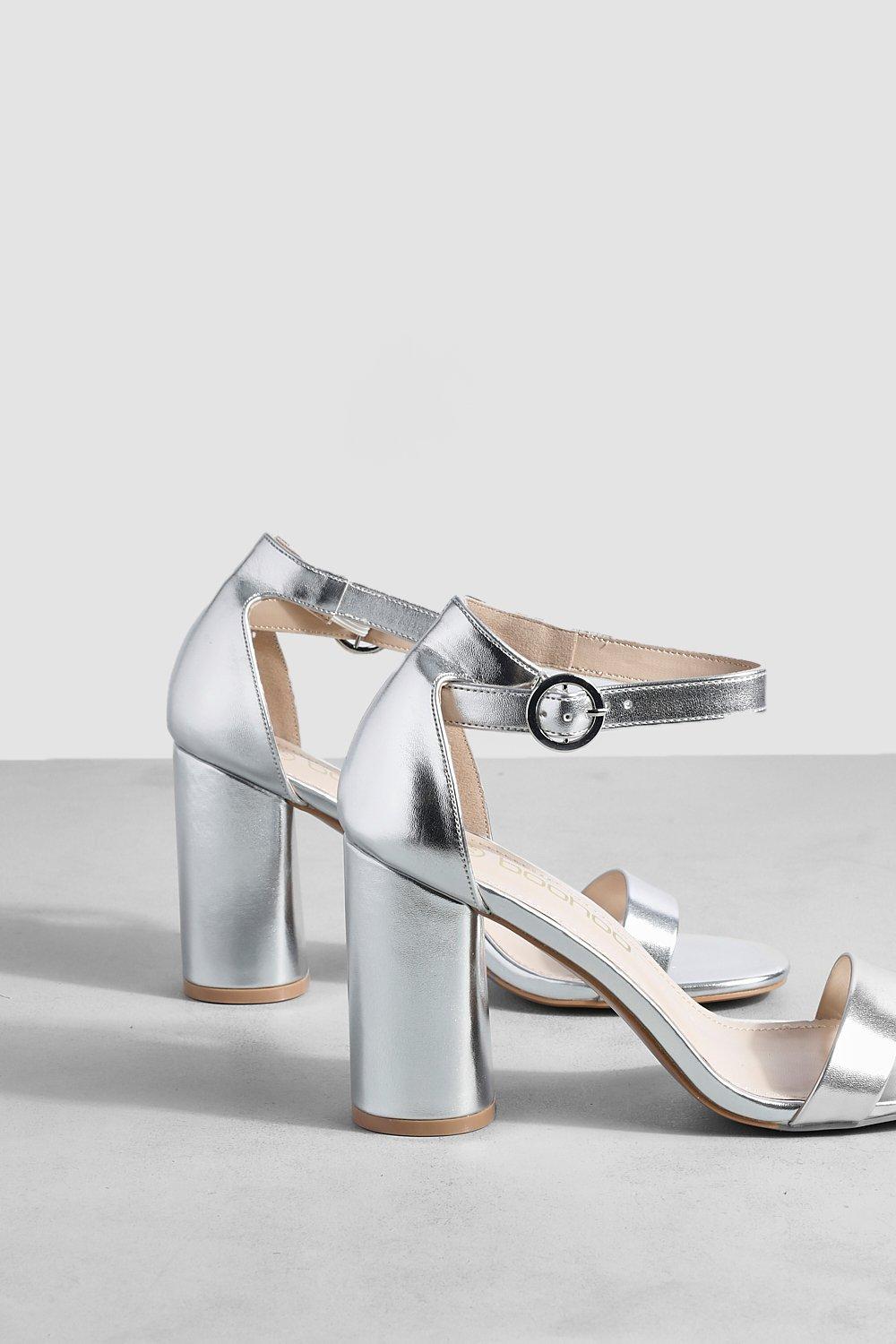 Rounded Heel 2 Part Barely There Heels boohoo