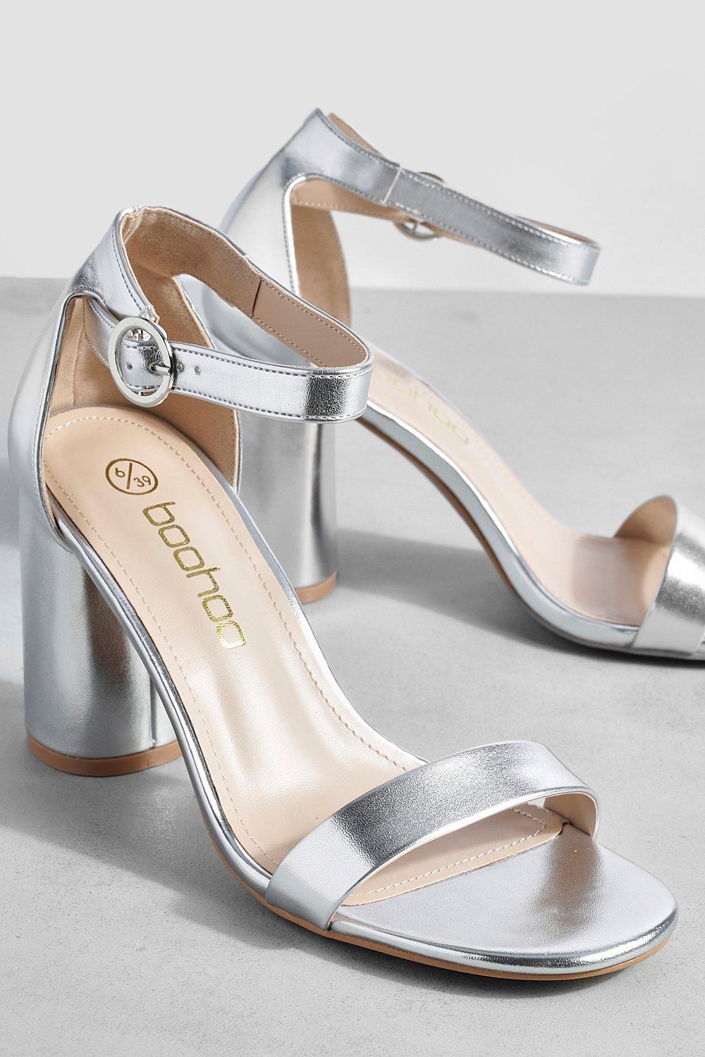 Boohoo silver outlet heels