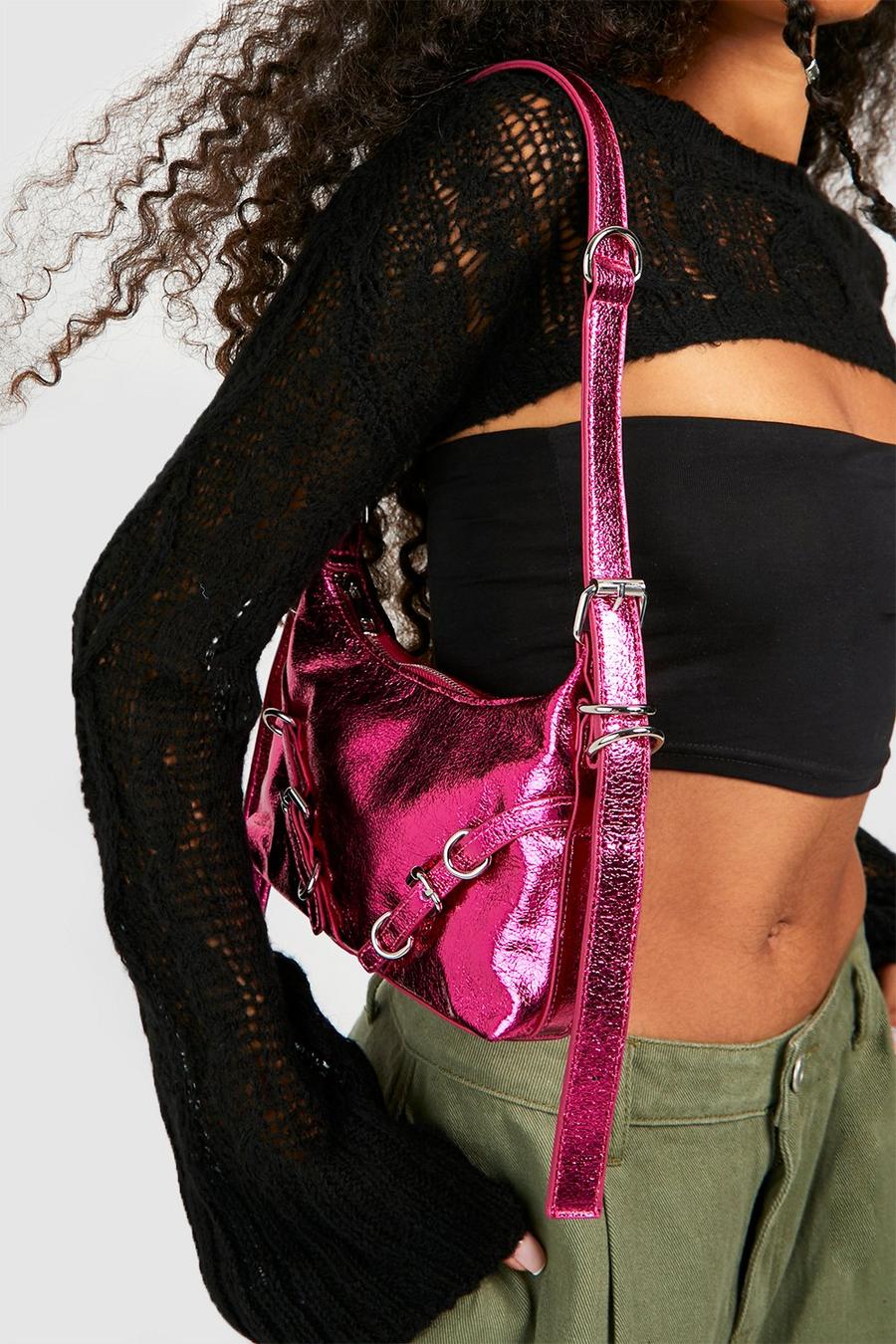 Pink Zip Detail Shoulder Bag