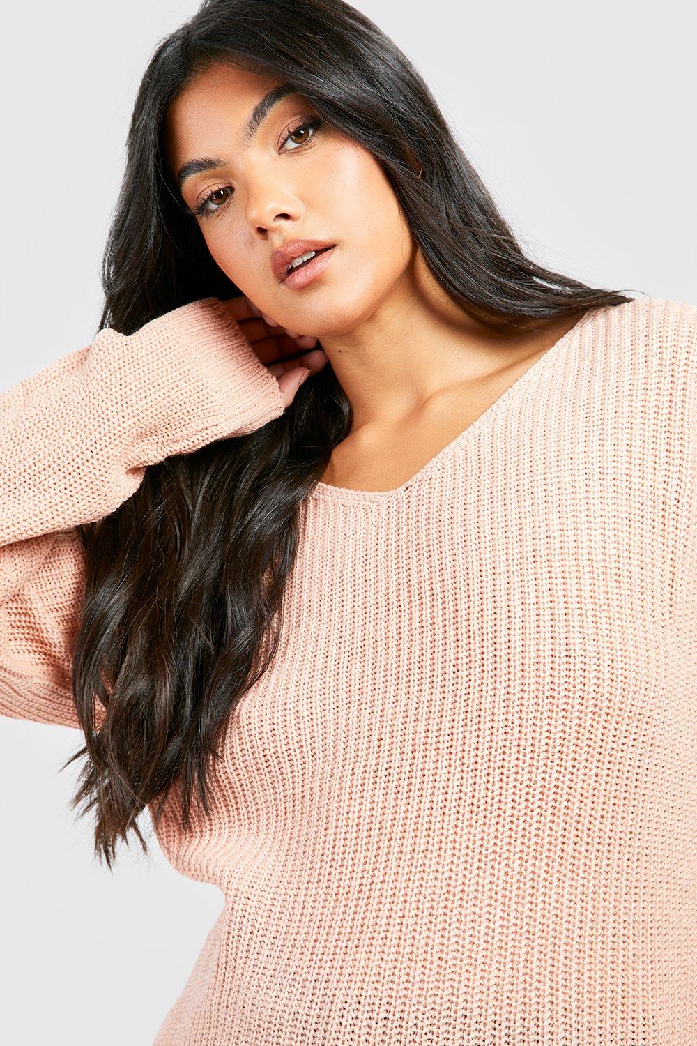 Blush v hot sale neck sweater